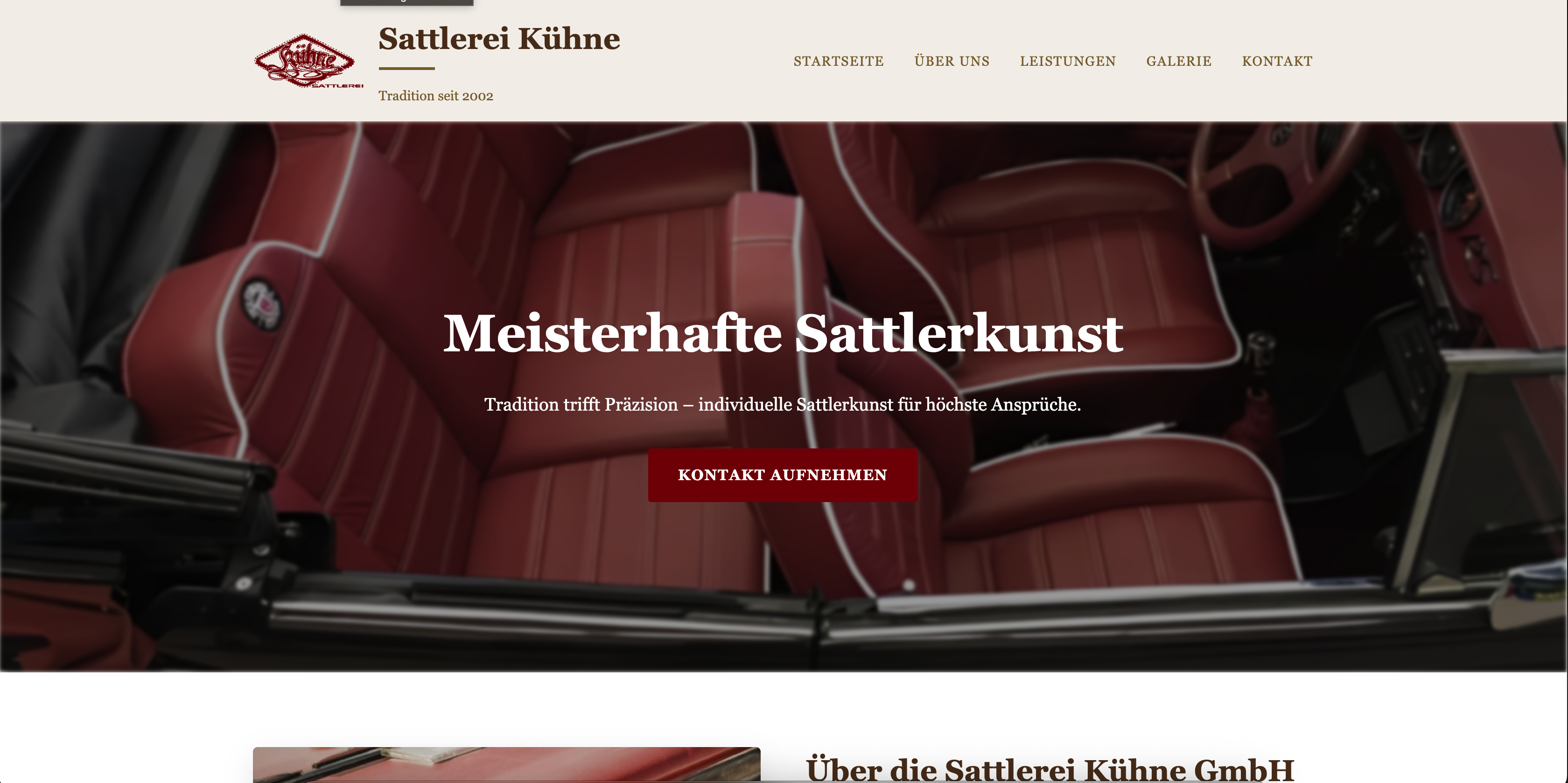 Beispiel Webseite Sattlerei Kühne